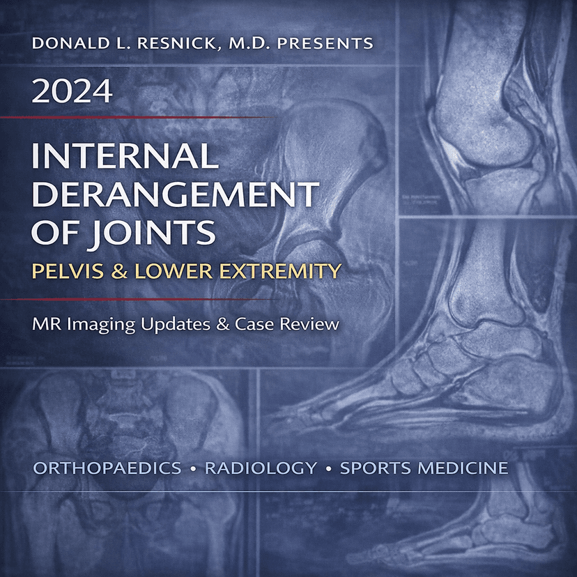 2024 Donald L. Resnick, M.D. Presents: Internal Derangement of Joints — Pelvis and Lower Extremity