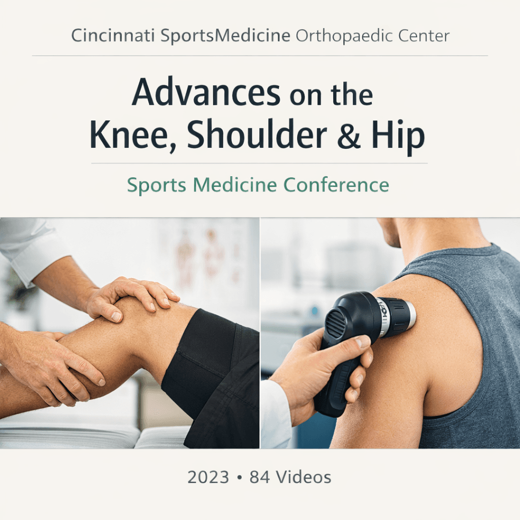 Cincinnati Sports Medicine Orthopaedic Center – Advances on the Knee, Shoulder, Hip & Sports Medicine Conference 2023